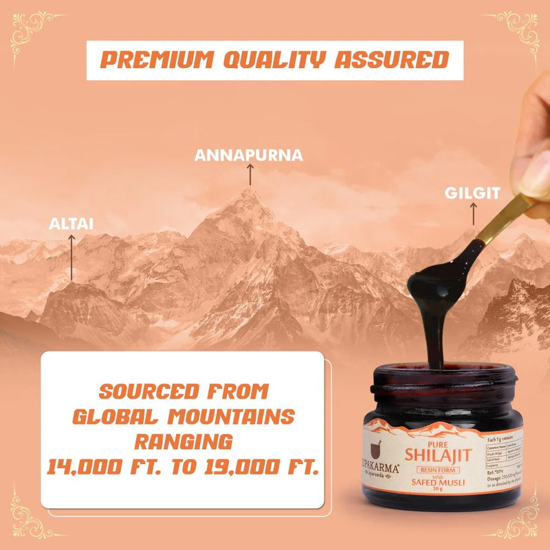 Upakarma Ayurveda Pure Shilajit Resin with Safed Musli