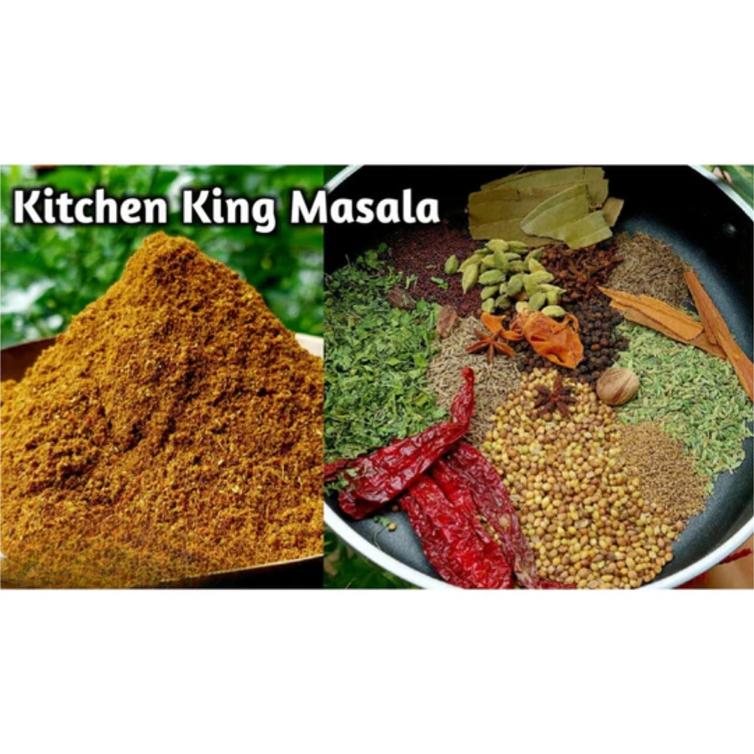 Etheric Food Kitchen King Masala (100g) | All in one  Spices Mix | No garlic or onion | No MSG (Monosodium Glutamate)| Kitchen masala powder | Exotic Indian Masala Spices