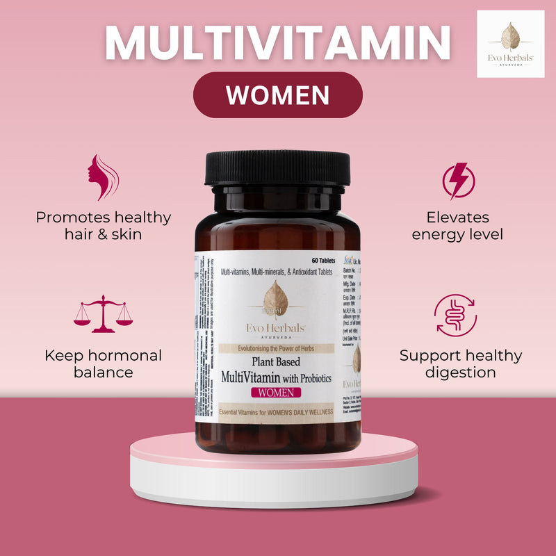 Plant Based Multivitamin Tablets with Probiotics for Women key benefits