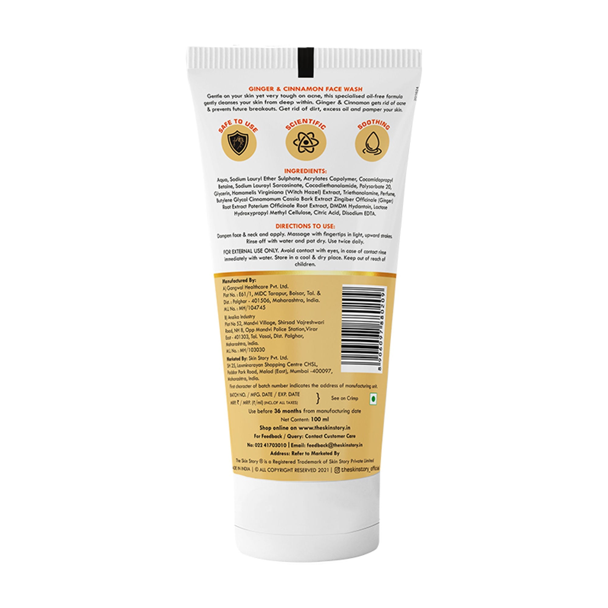 The Skin Story Oil & Pimple Control Ginger Cinnamon Face Wash