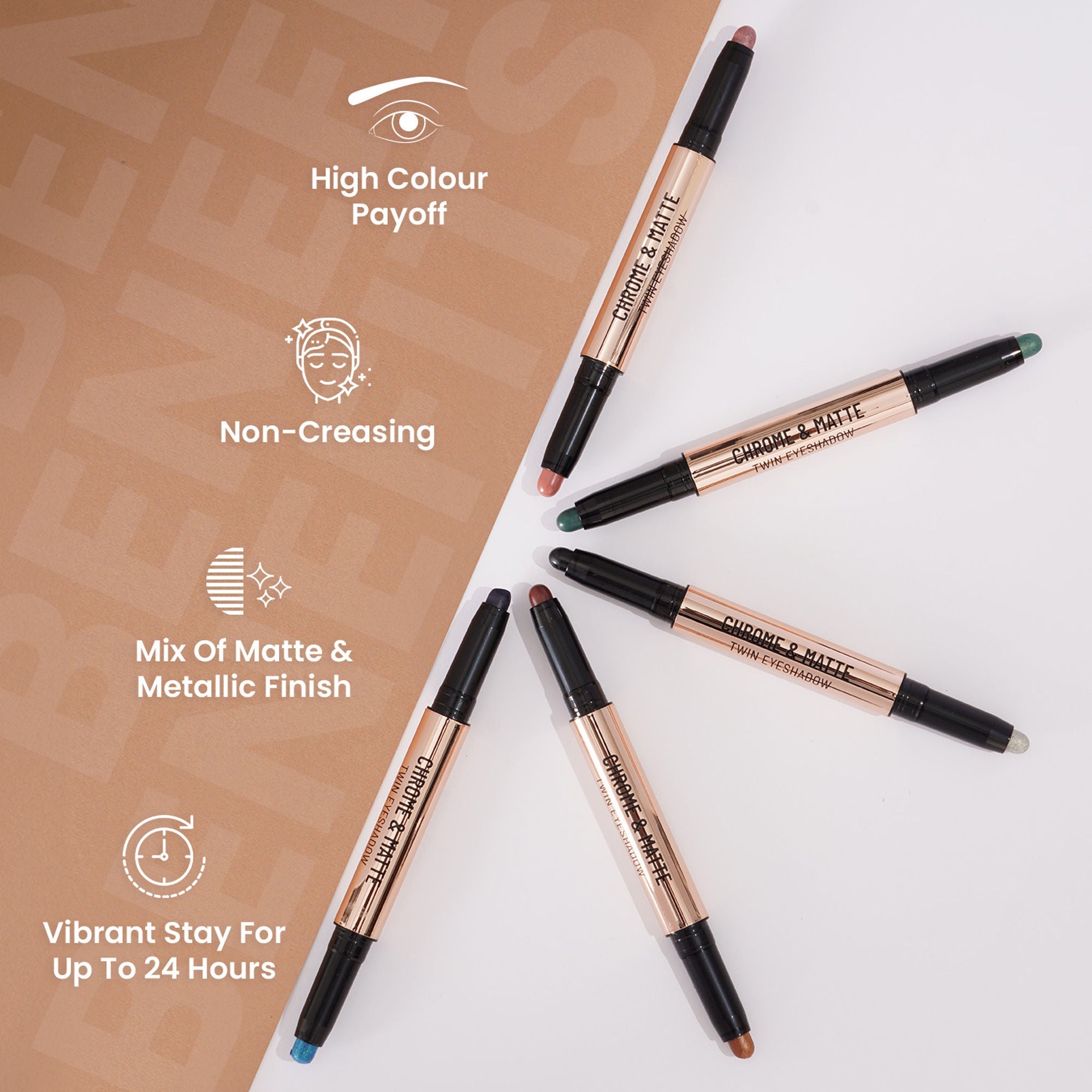 Swiss Beauty Chrome & Matte Twin Eyeshadow - 01 Night Skies