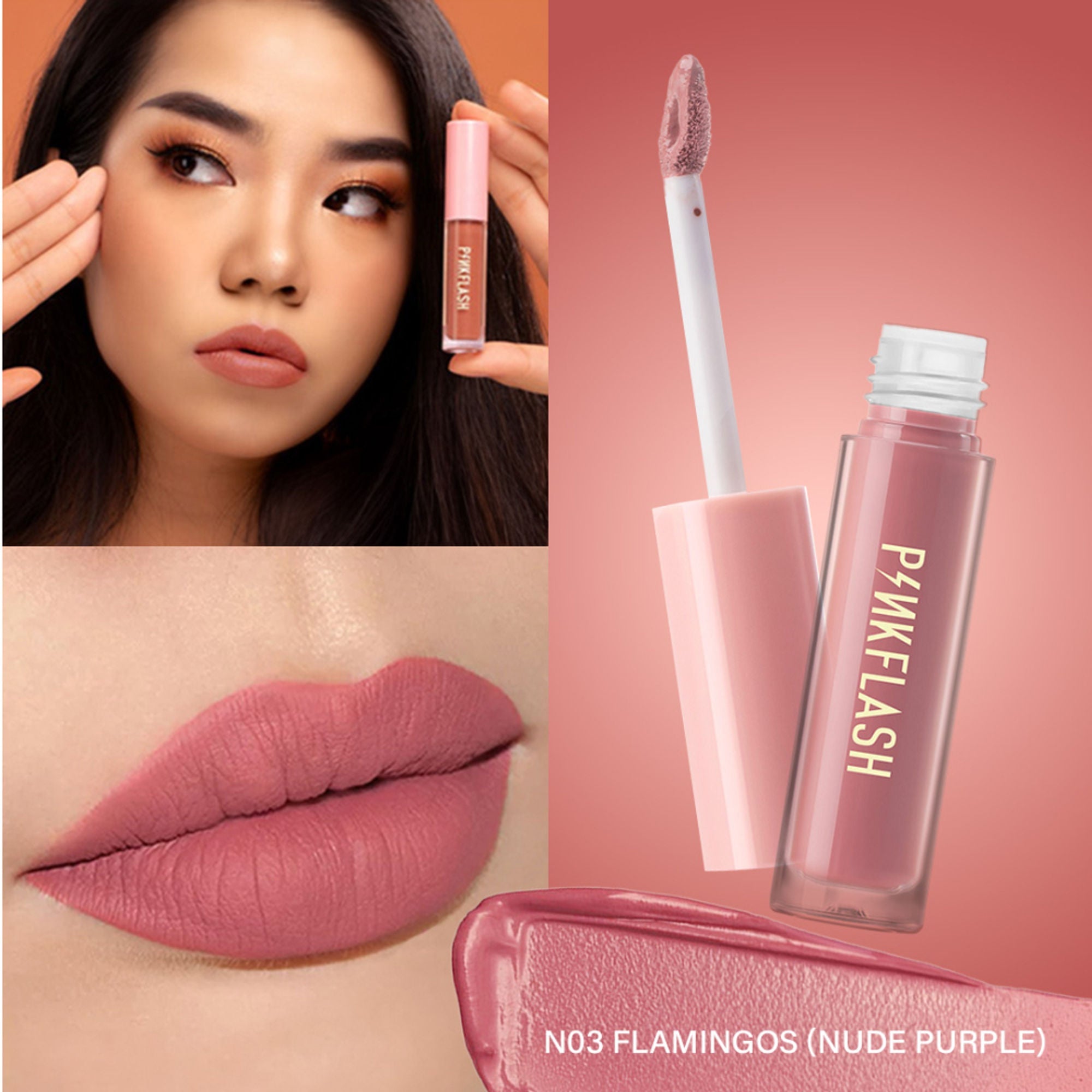 PINKFLASH Melting Matte Lip Cream - N04 Flamingos