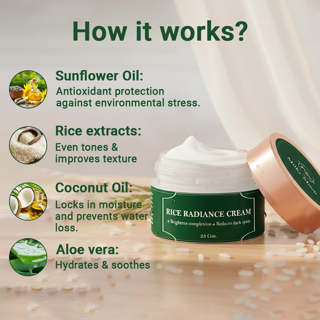 Milky Moon Rice Radiance Cream for Reduces Dark Spots & Brightens Complexion