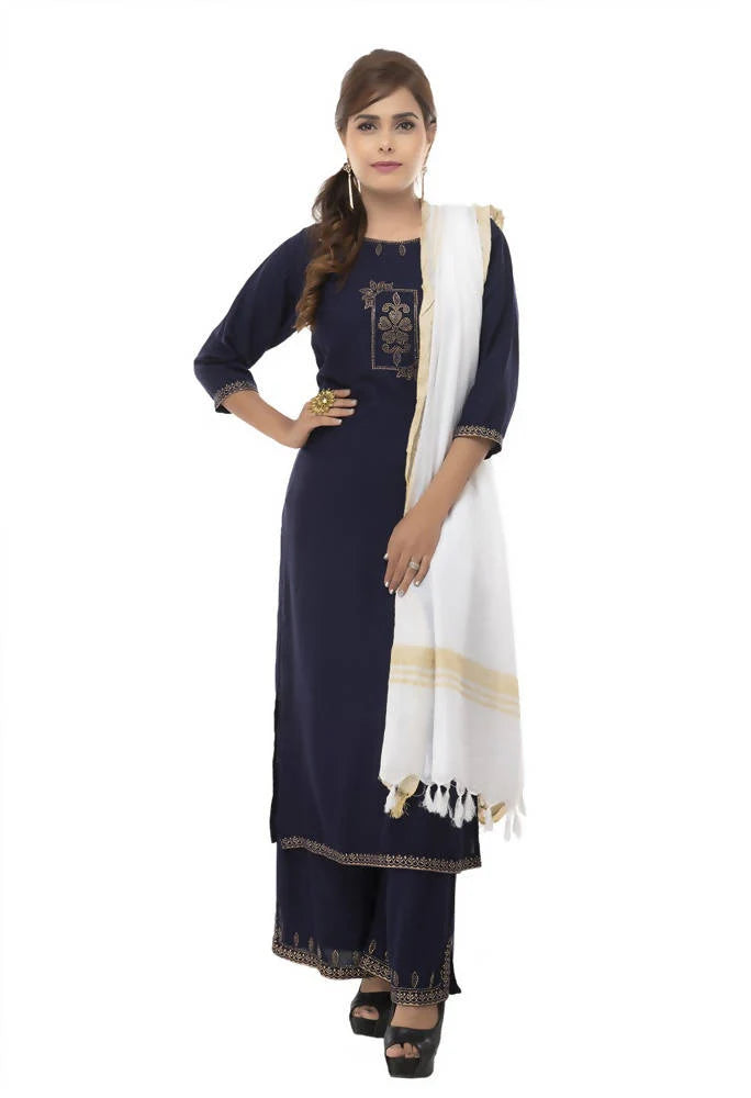 Mominos Fashion Moeza Slub Cotton Off White Dupatta