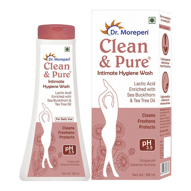 Dr. Morepen Clean & Pure Intimate Wash for Women with Tea Tree Oil & Sea Buckthorns, Hygiene Wash