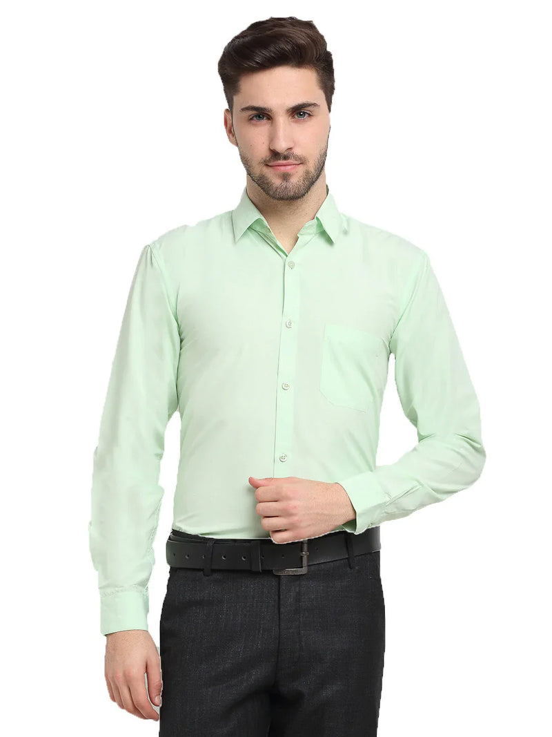 Jainish Men's Cotton Solid Light Green Formal Shirt's ( SF 361Light-Green )