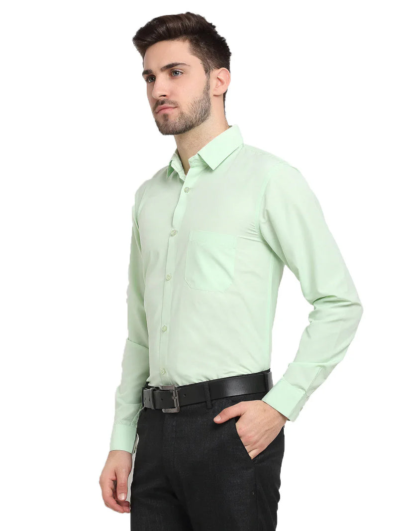 Jainish Men's Cotton Solid Light Green Formal Shirt's ( SF 361Light-Green )