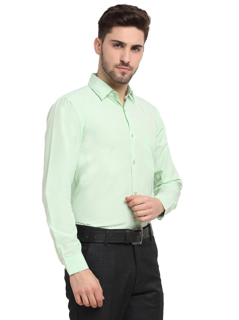 Jainish Men's Cotton Solid Light Green Formal Shirt's ( SF 361Light-Green )