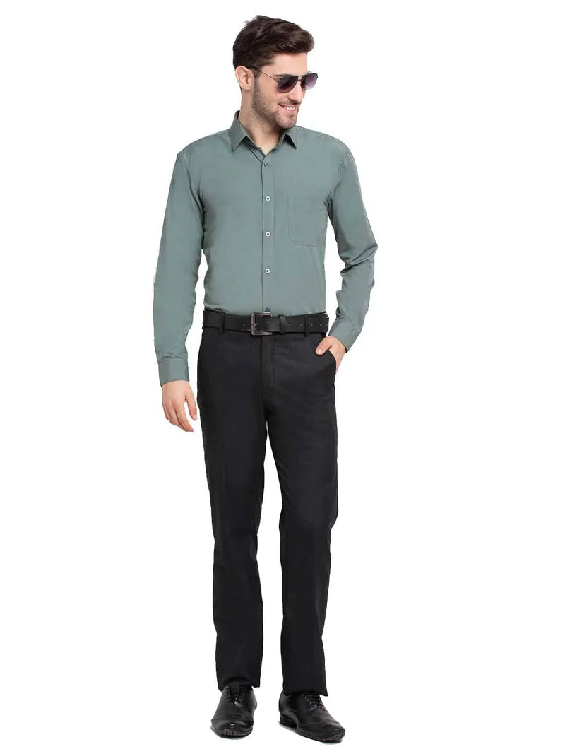 Jainish Men's Cotton Solid Pista Green Formal Shirt's ( SF 361Pista )