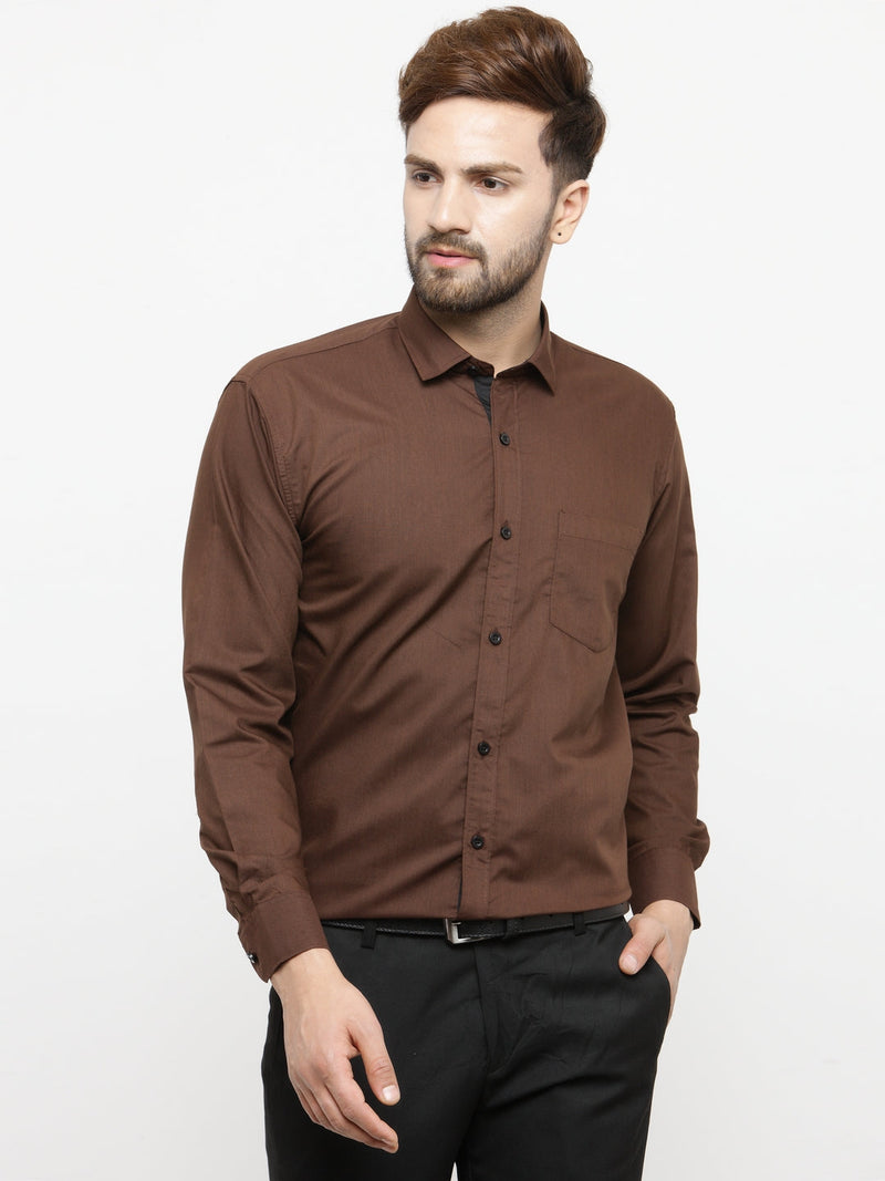 Indian Needle Coffee Formal Shirt with black detailing