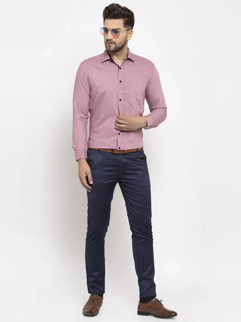 Jainish Magenta Formal Shirt with black detailing ( SF 411Magenta )