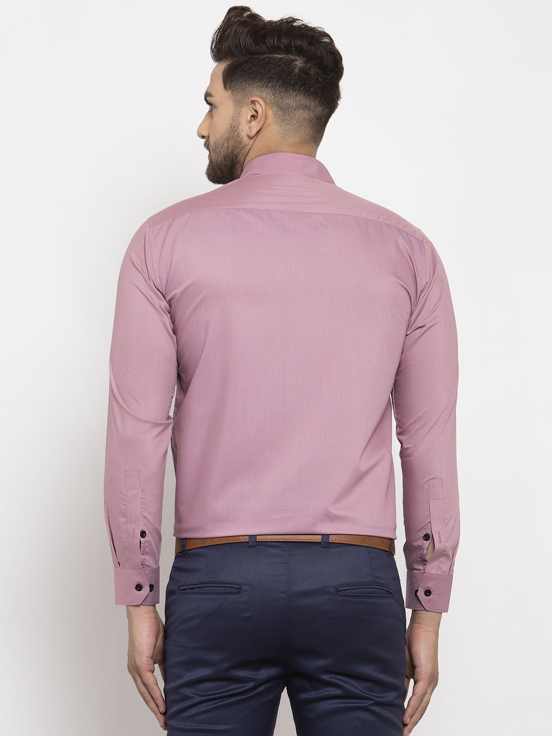 Indian Needle Magenta Formal Shirt with black detailing