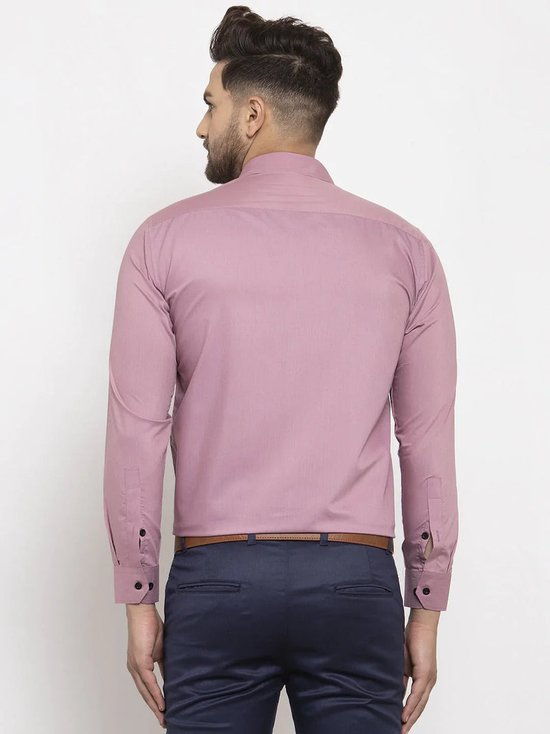 Jainish Magenta Formal Shirt with black detailing ( SF 411Magenta )