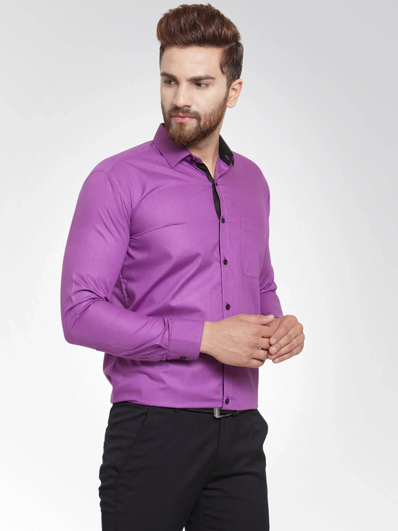 Jainish Purple Formal Shirt with black detailing ( SF 411Purple )