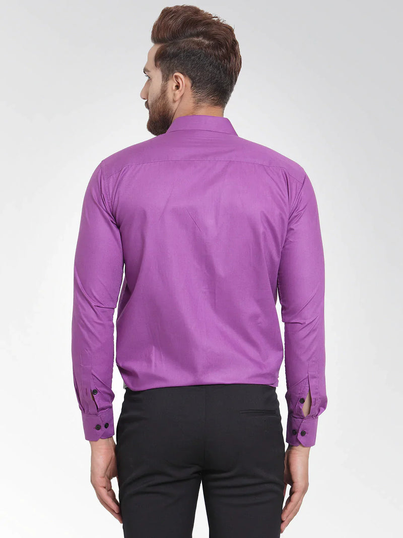 Jainish Purple Formal Shirt with black detailing ( SF 411Purple )