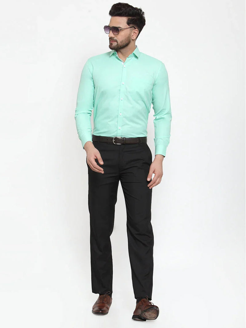 Jainish Green Formal Shirt with white detailing ( SF 419Green )