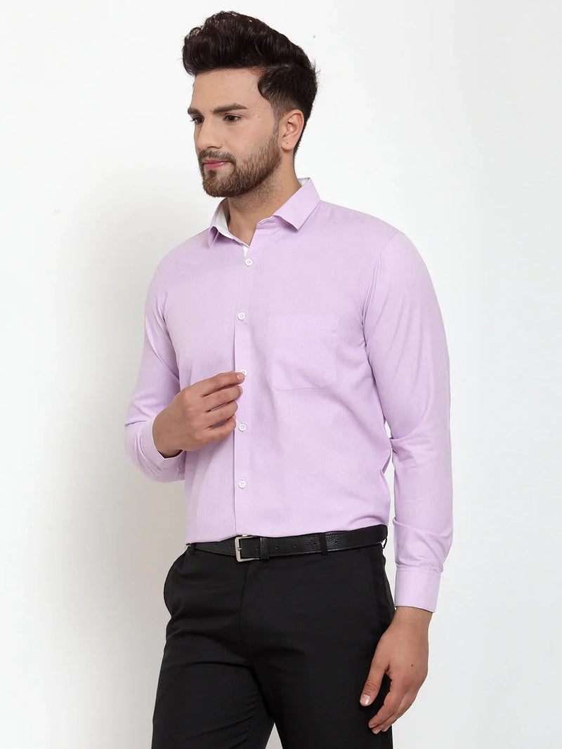 Jainish Light-Purple Formal Shirt with white detailing ( SF 419Light-Purple )