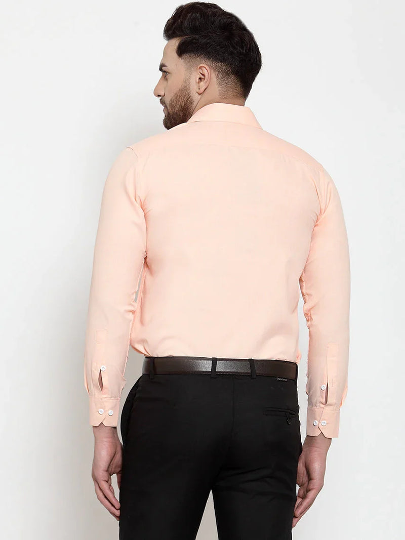 Jainish Orange Formal Shirt with white detailing ( SF 419Orange )