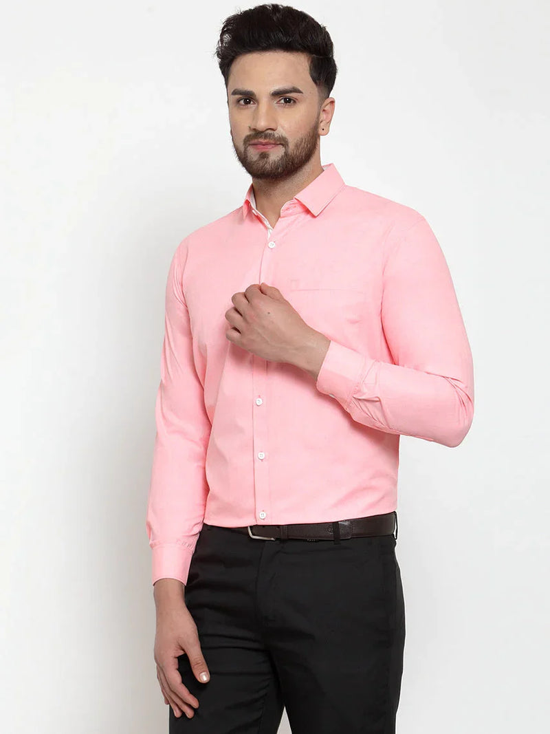 Jainish Red Formal Shirt with white detailing ( SF 419Red )