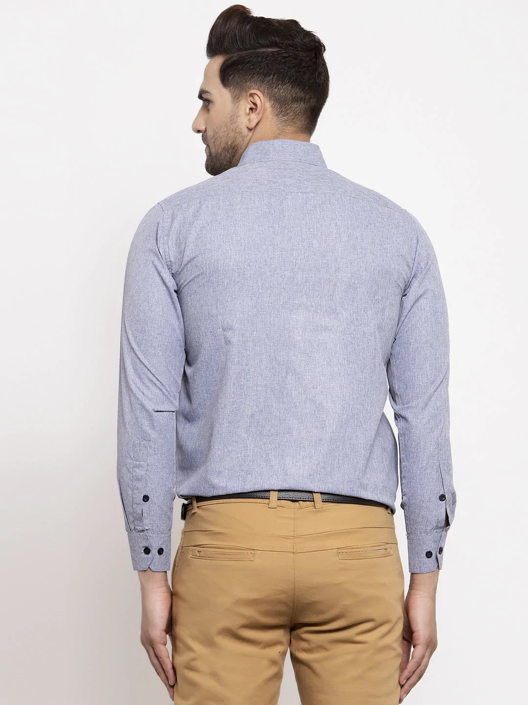 Jainish Grey Men's Cotton Solid Button Down Formal Shirts ( SF 734Light-Grey )