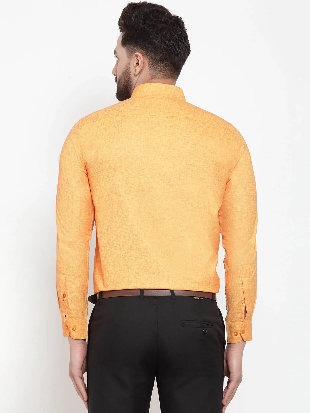 Jainish Yellow Men's Cotton Solid Button Down Formal Shirts ( SF 753Yellow )