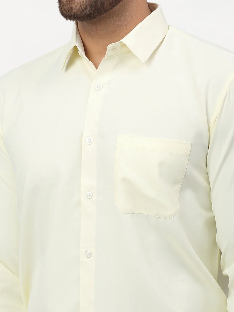 Jainish Yellow Men's Solid Formal Shirts ( SF 777Lemon )