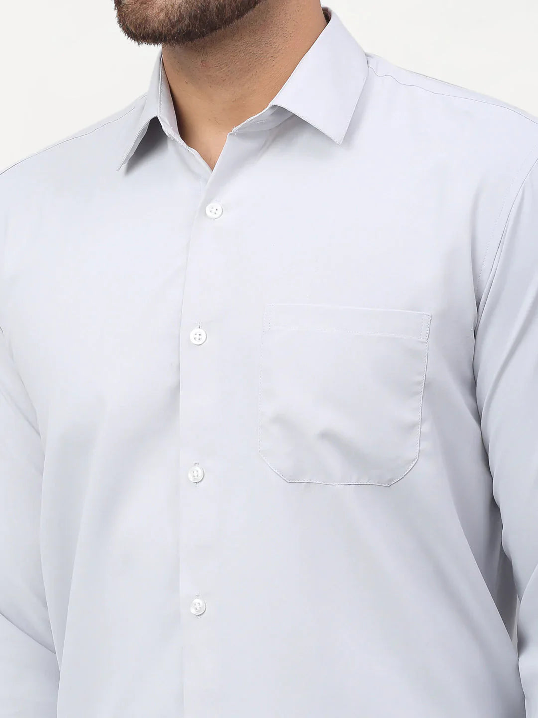 Jainish Silver Men's Solid Formal Shirts ( SF 777Steel-Grey )