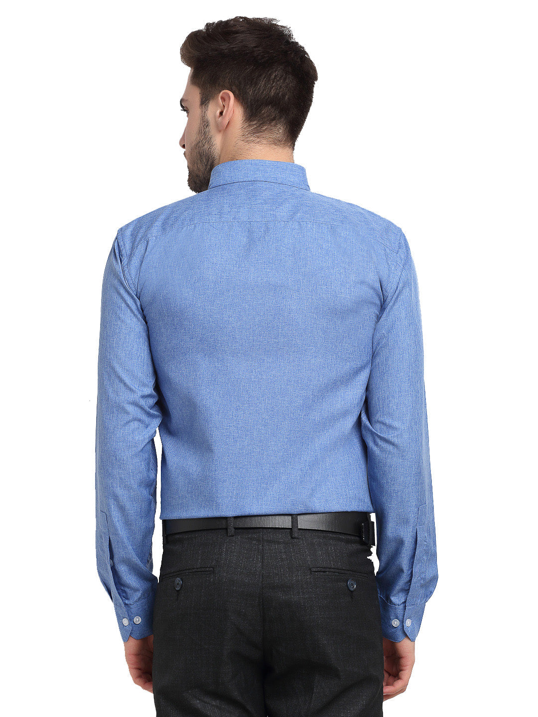 Indian Needle Blue Men's Button Down Collar Cotton Formal Shirt