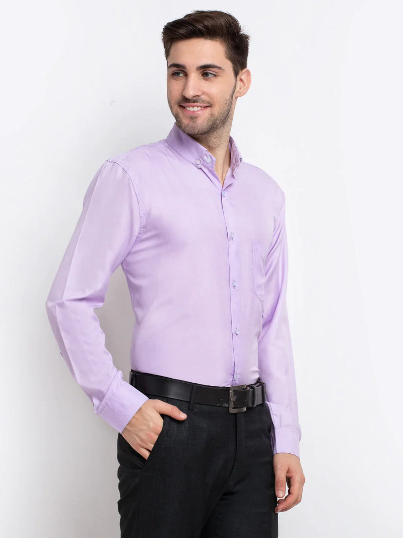 Jainish Purple Men's Button Down Collar Cotton Formal Shirt ( SF 785Light-Purple )