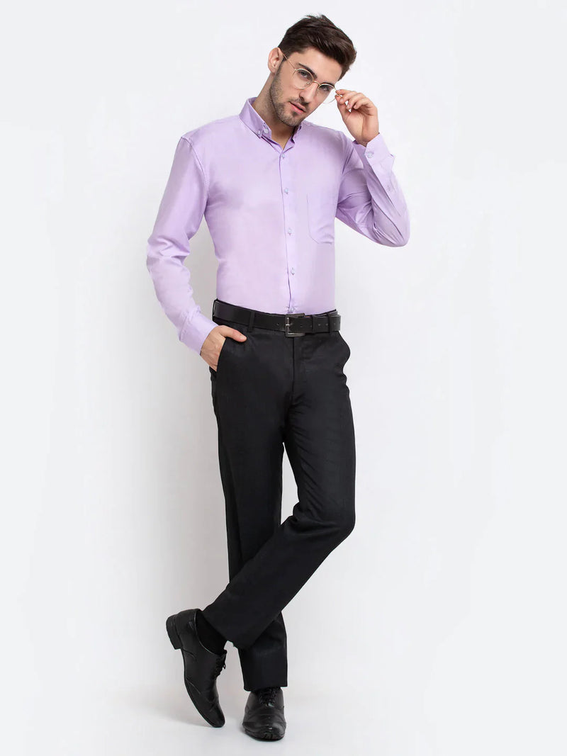 Jainish Purple Men's Button Down Collar Cotton Formal Shirt ( SF 785Light-Purple )