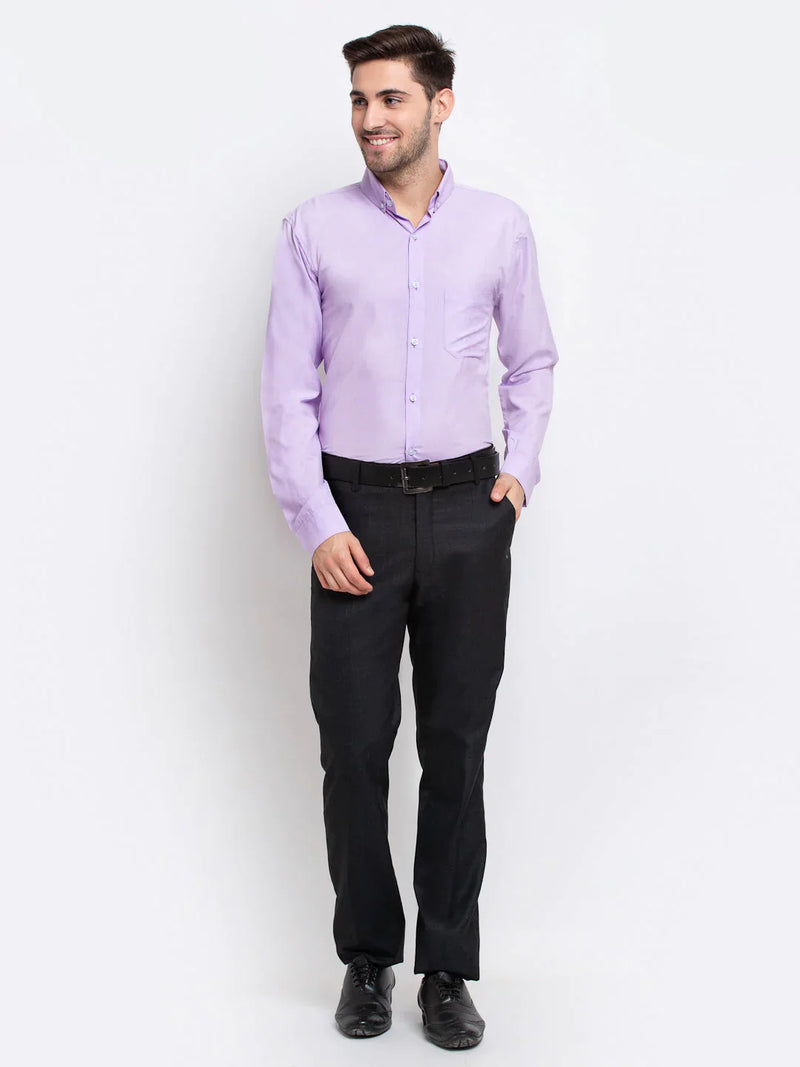 Jainish Purple Men's Button Down Collar Cotton Formal Shirt ( SF 785Light-Purple )