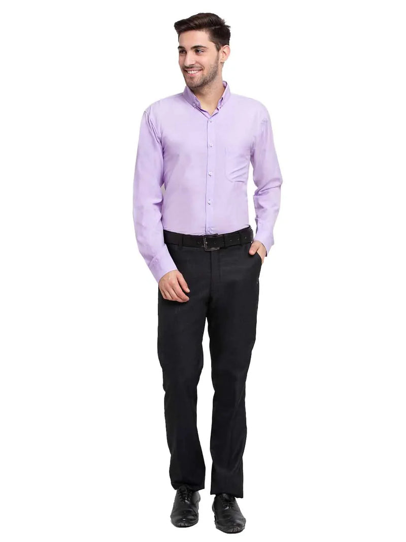 Jainish Purple Men's Button Down Collar Cotton Formal Shirt ( SF 785Light-Purple )