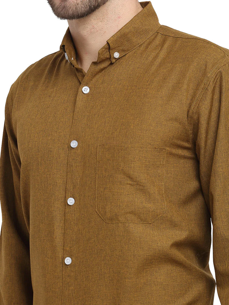 Jainish Olive Men's Button Down Collar Cotton Formal Shirt ( SF 785Olive )