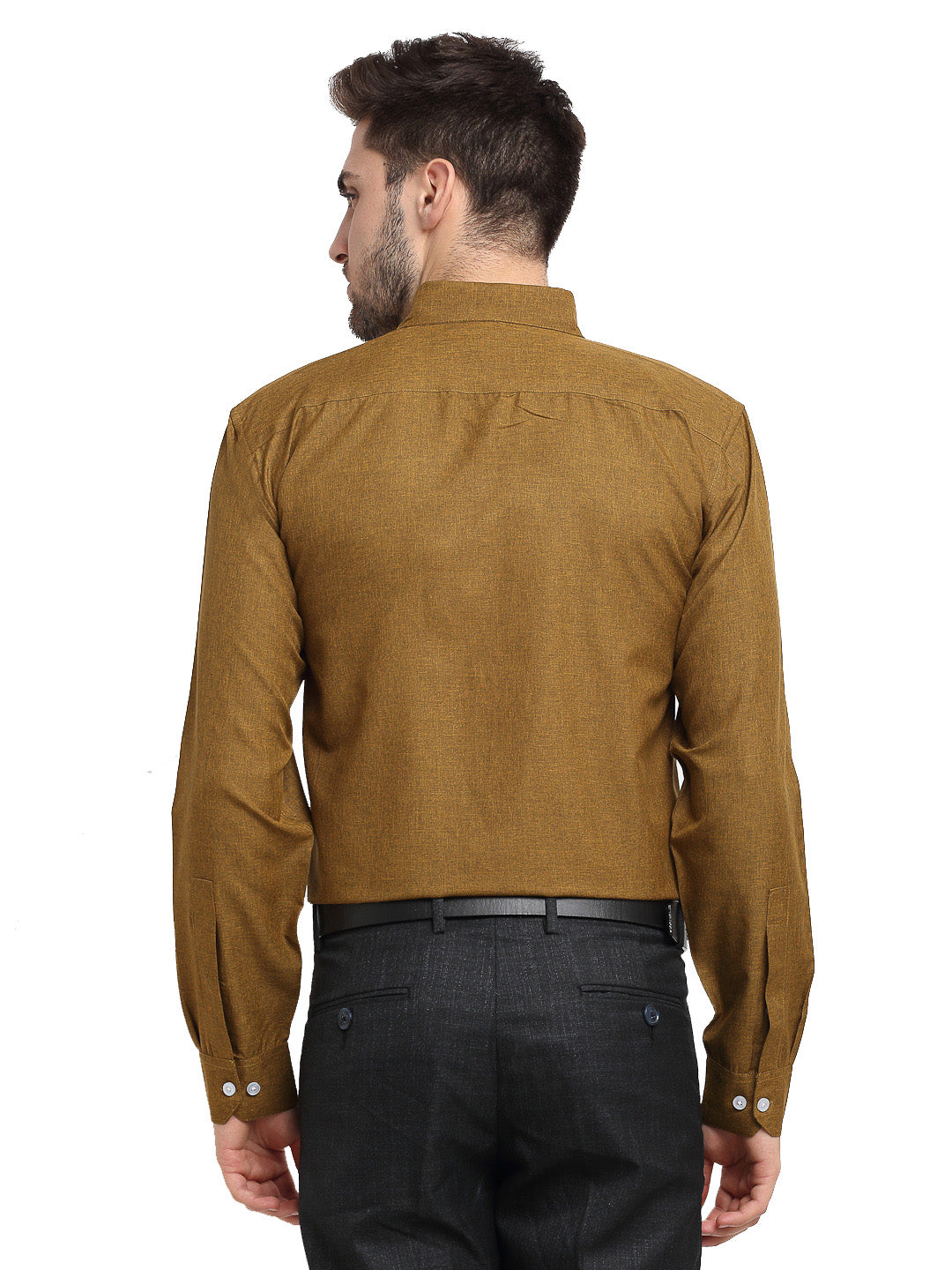 Indian Needle Olive Men's Button Down Collar Cotton Formal Shirt