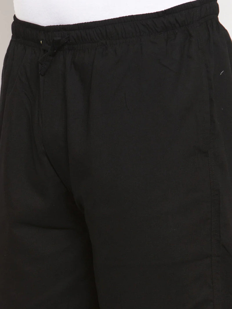 Jainish Men Black Solid Track Pants ( JOG 011Blackxxx )