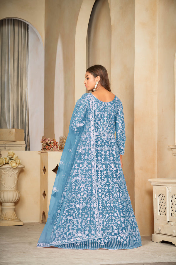 Aastha Sky Dupatta with Net top fabric Santoon Net Bottom fabric