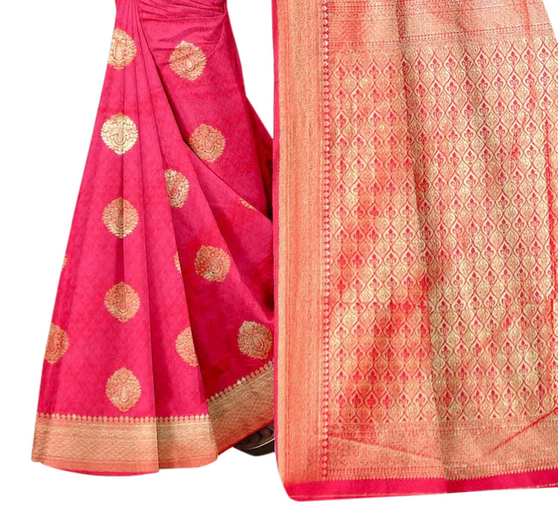 Vamika Pink Weaving Banarasi Jacquard Saree