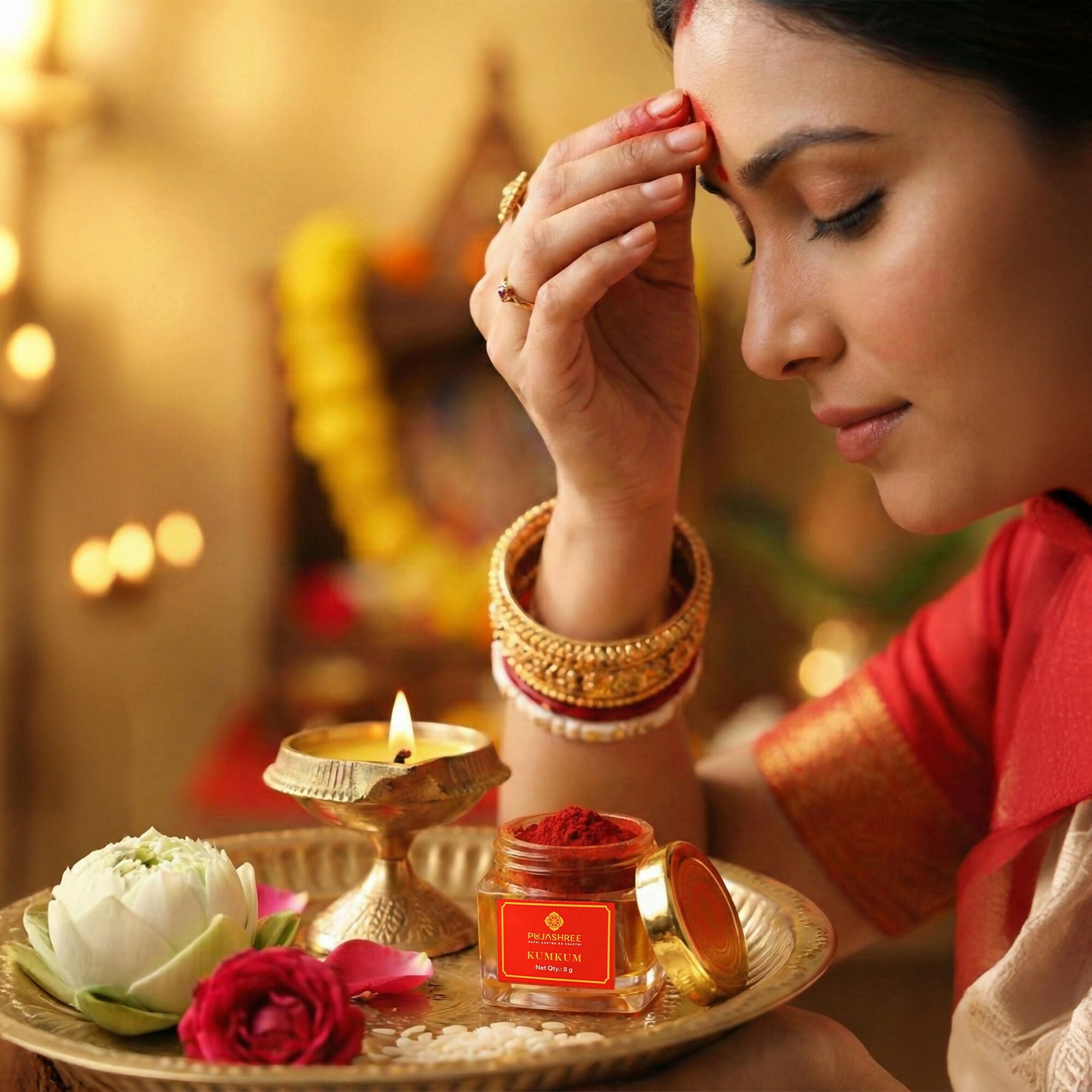 Pujashree KumKum – Pure Religious Tilak Powder for Daily Puja & Festivals