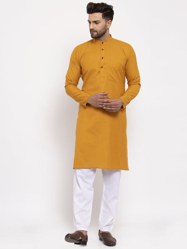 Men's Cotton Solid Kurta Pyjama