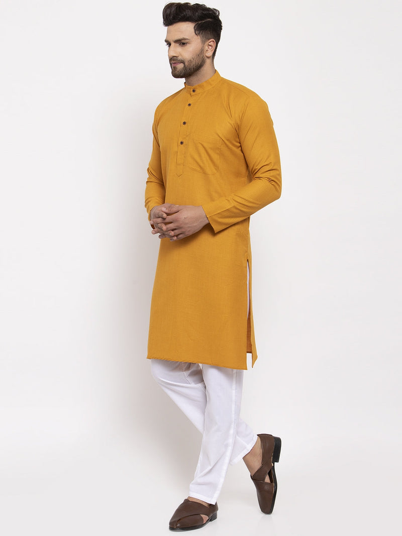 Men's Cotton Solid Kurta Pyjama