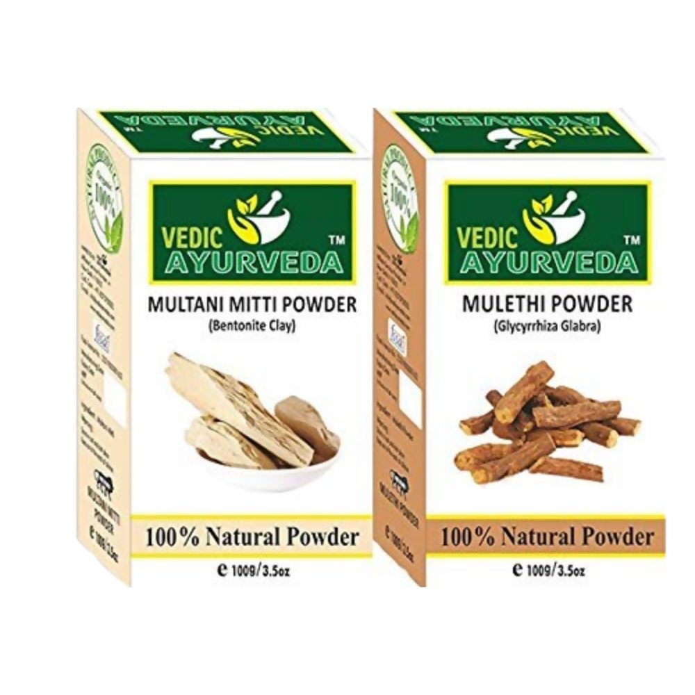 VedicAyurveda Multani Mitti Powder and Mulethi Powder
