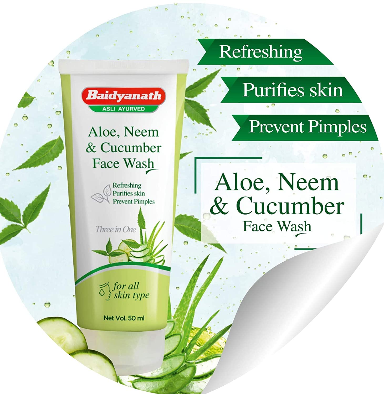 Aloe Neem and Cucumber Face Wash - Image 3