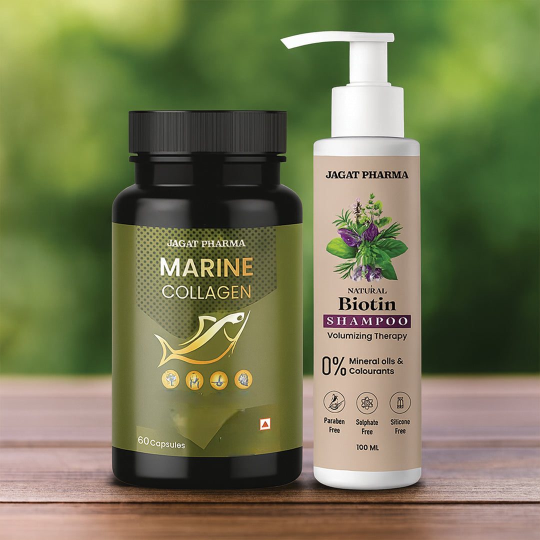 Jagat Pharma Marine Collagen + Natural Biotin Shampoo: Complete Beauty & Wellness Combo