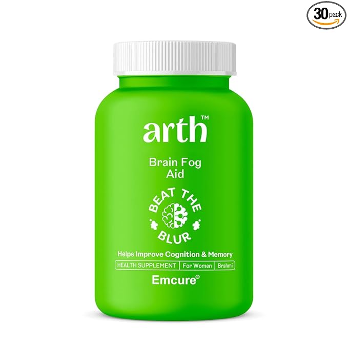 Arth Brahmi Capsules for Memory, Focus, Concentration & Brain Fog Support - 30 Capsules for Men & Women