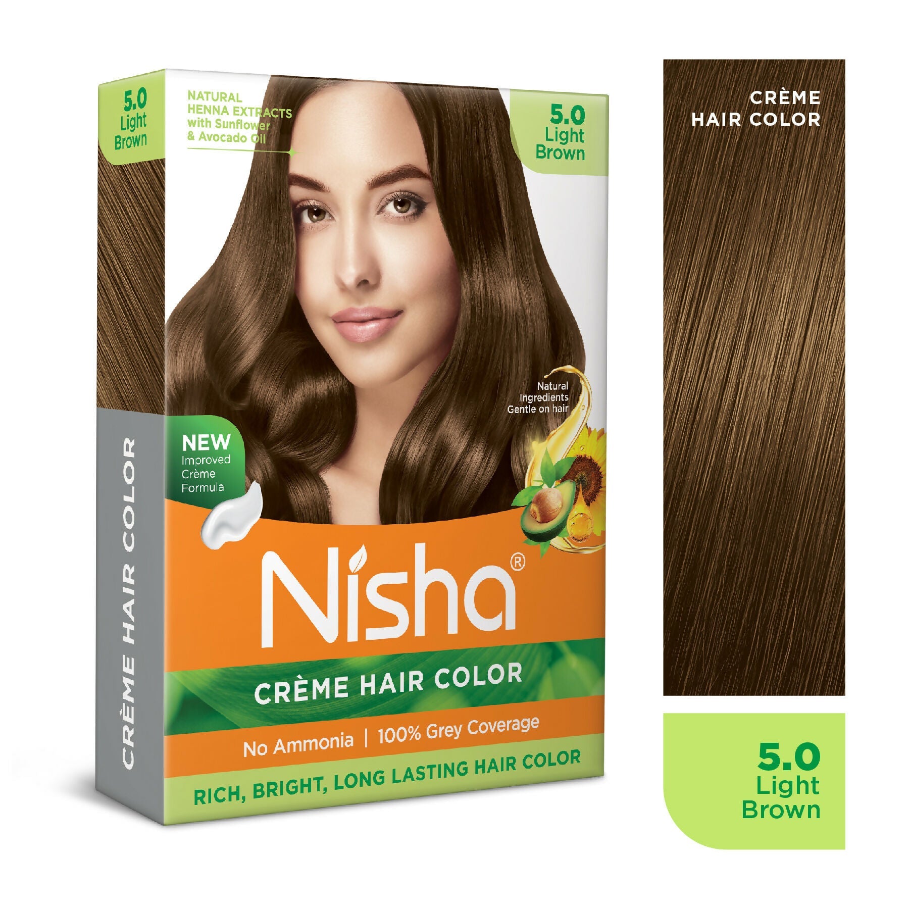 Nisha Creme Hair Color for Women - Light Brown