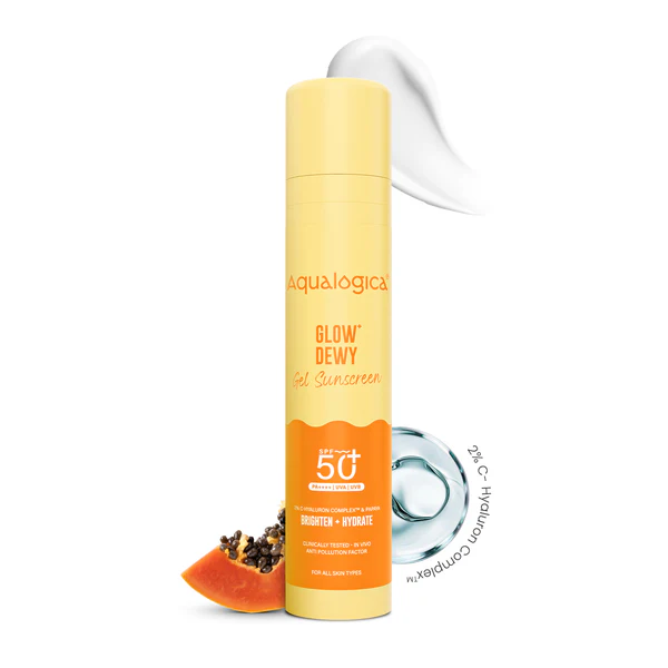 Aqualogica Glow + Dewy Sunscreen With Papaya & Vitamin C SPF 50+ PA++