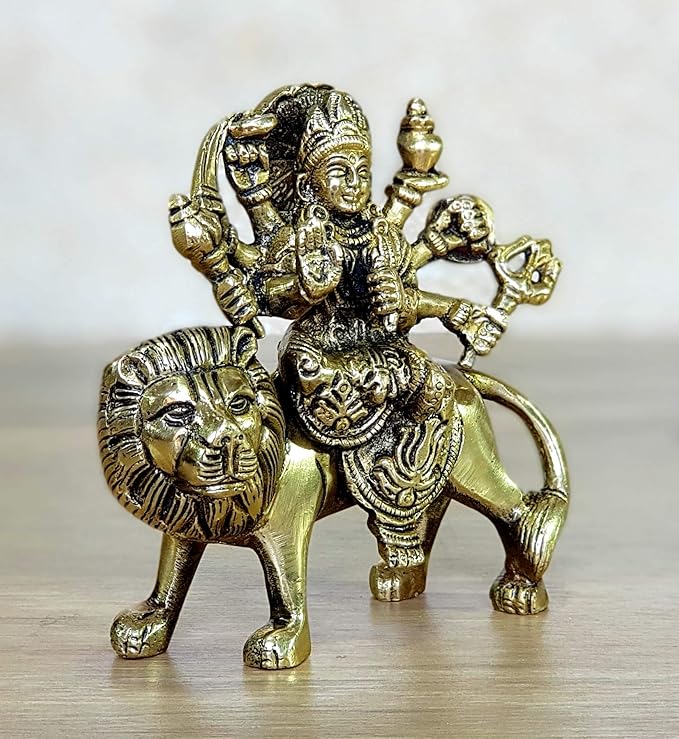 Brass Maa Durga Murti for Home Mandir and Home Decor