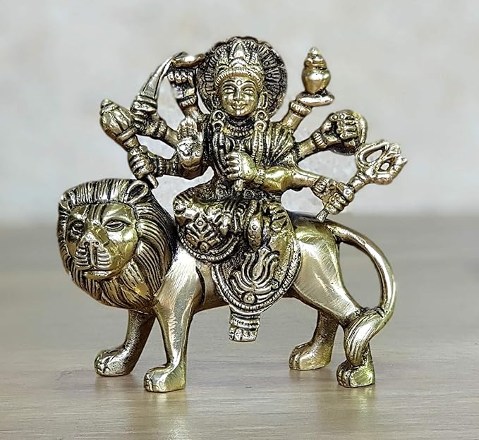 Brass Maa Durga Murti for Home Mandir and Home Decor