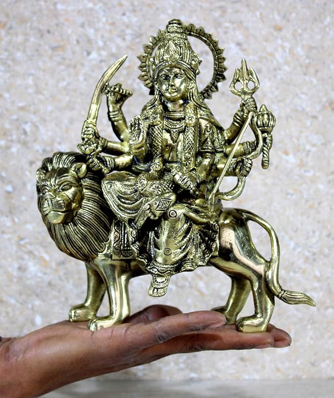 Brass Maa Durga Murti for Home Mandir and Home Decor