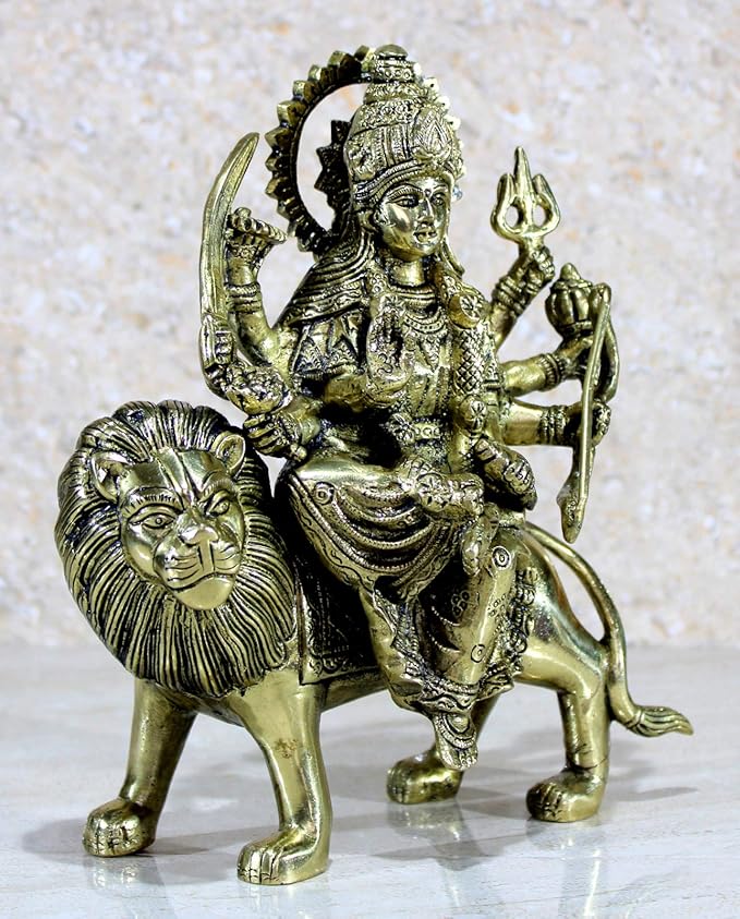 Brass Maa Durga Murti for Home Mandir and Home Decor